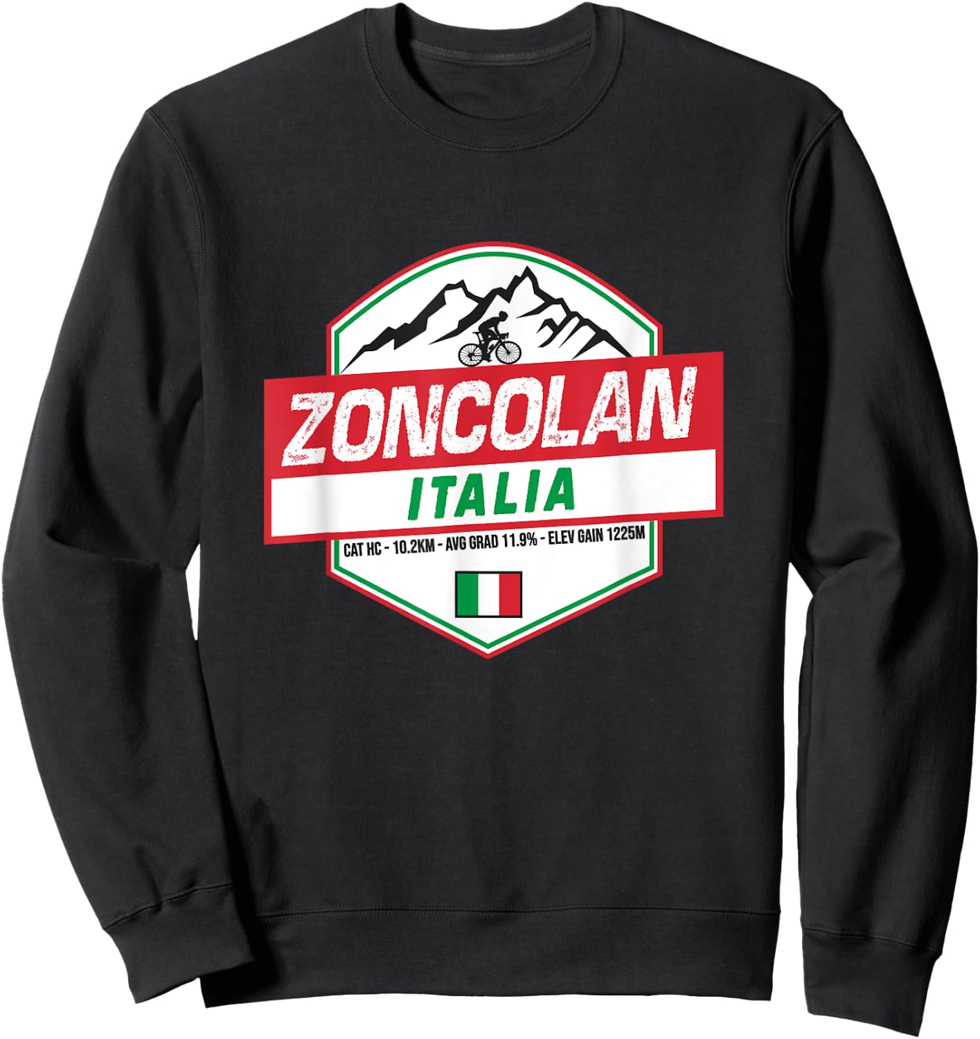 Monte Zoncolan Cyclist Italy Cycling Holiday Sweatshirt - Sweatshirt | Black