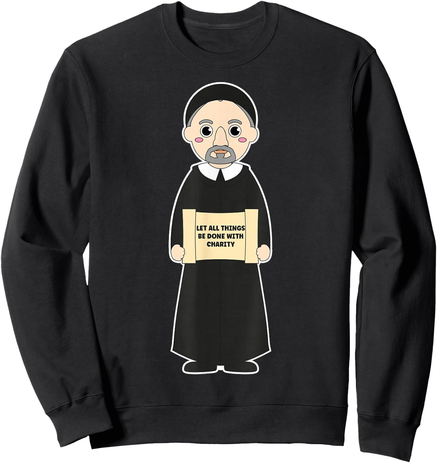 St Vincent De Paul Pray for Us Catholic Saints Charity Sweatshirt - Sweatshirt | Black