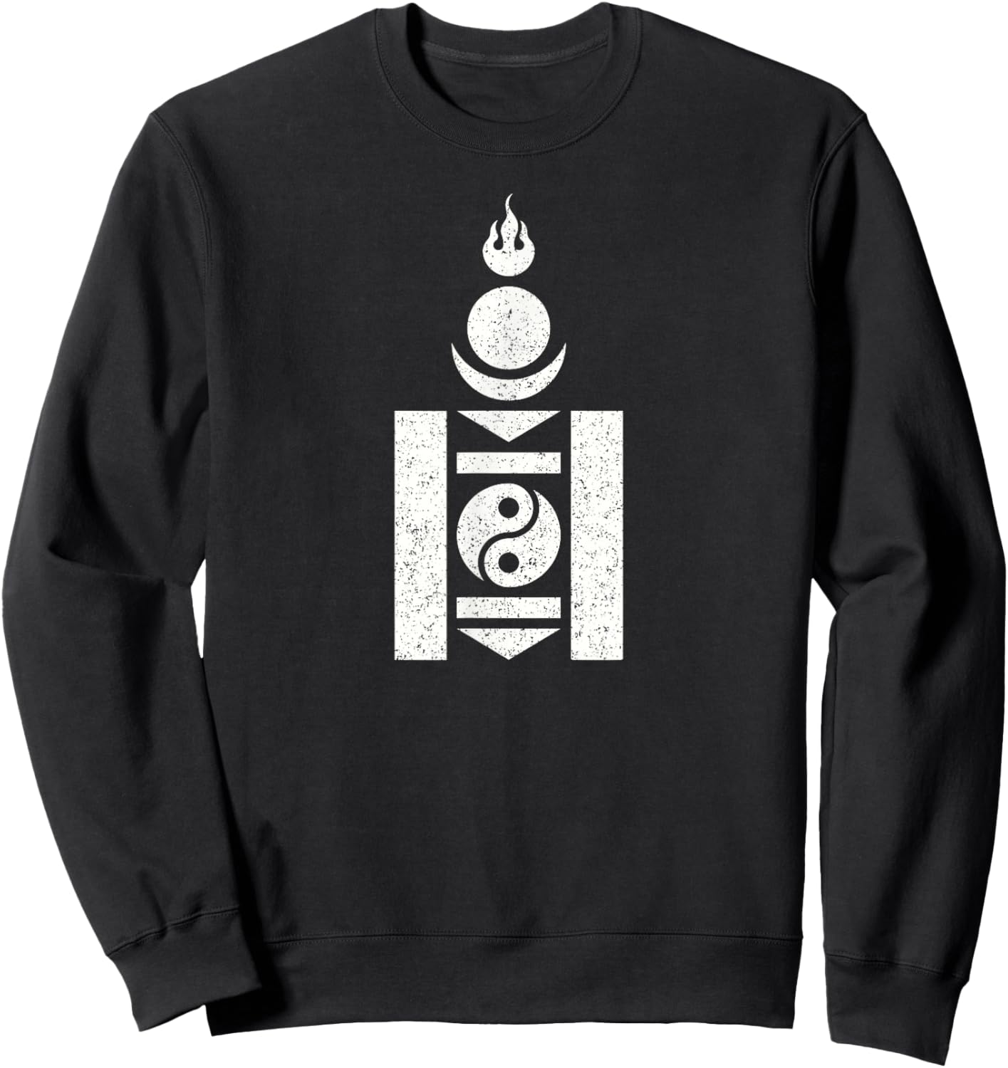 Mongolia Soyombo Symbol Mongolain Flag Sweatshirt - Sweatshirt | Black