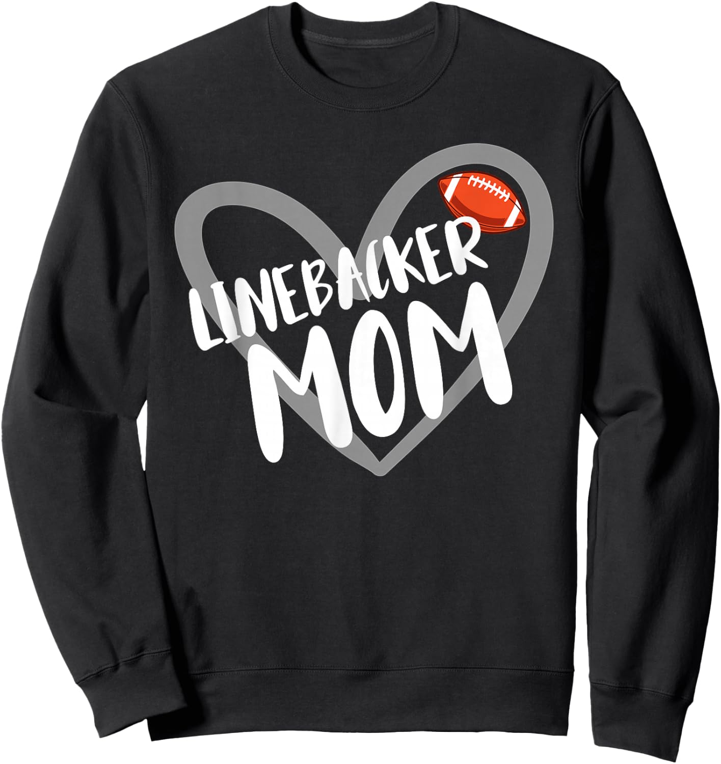 Funny Linebacker Mom Heart Sweatshirt - Sweatshirt | Black