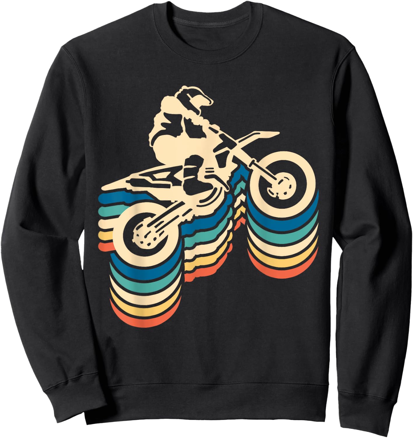 Retro Dirt Bike Rider Funny Enduro Biker Motorcycle Lovers Sweatshirt - Sweatshirt | Black