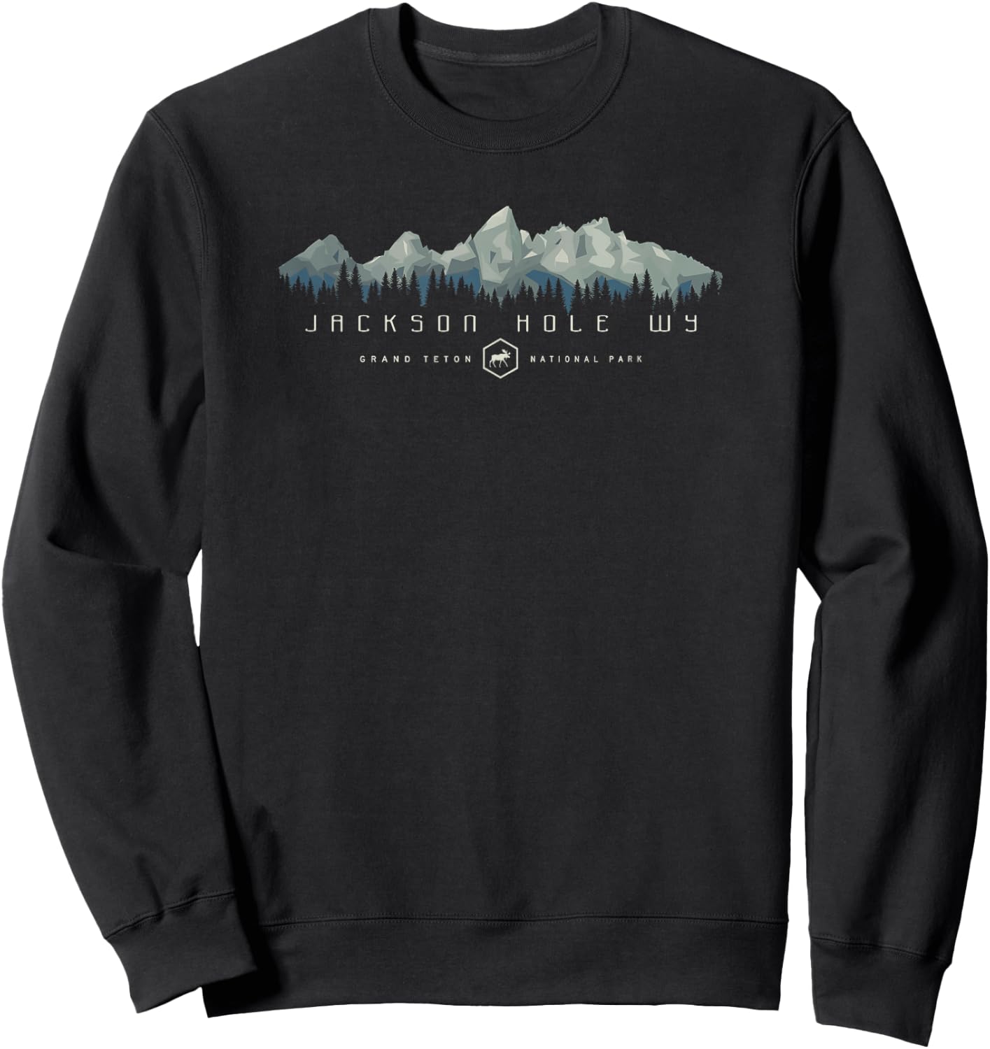 Grand Teton National Park Retro Sweatshirt - Sweatshirt | Black