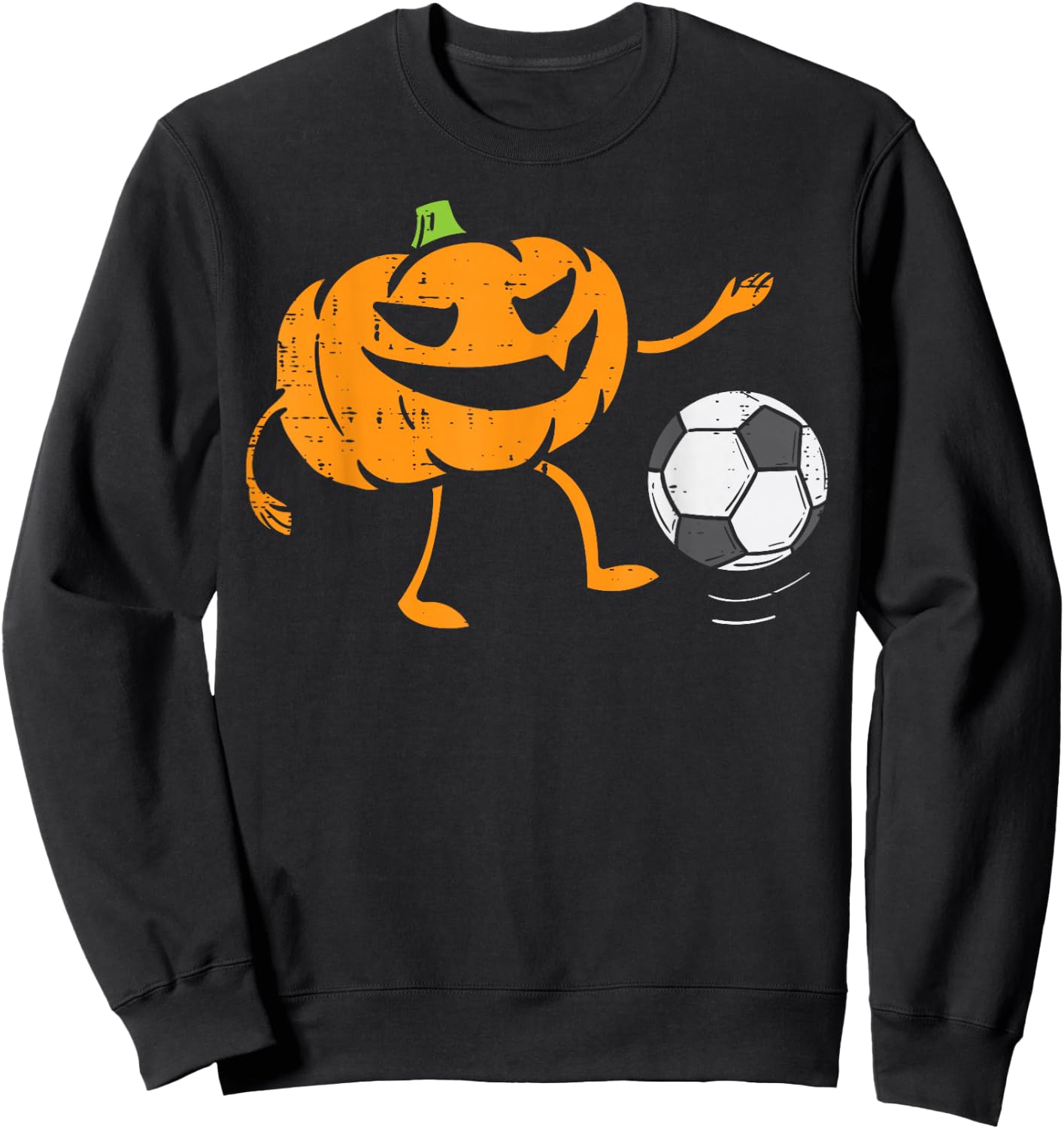 Pumpkin Playing Soccer Football Halloween Costume Sports Sweatshirt - Sweatshirt | Black