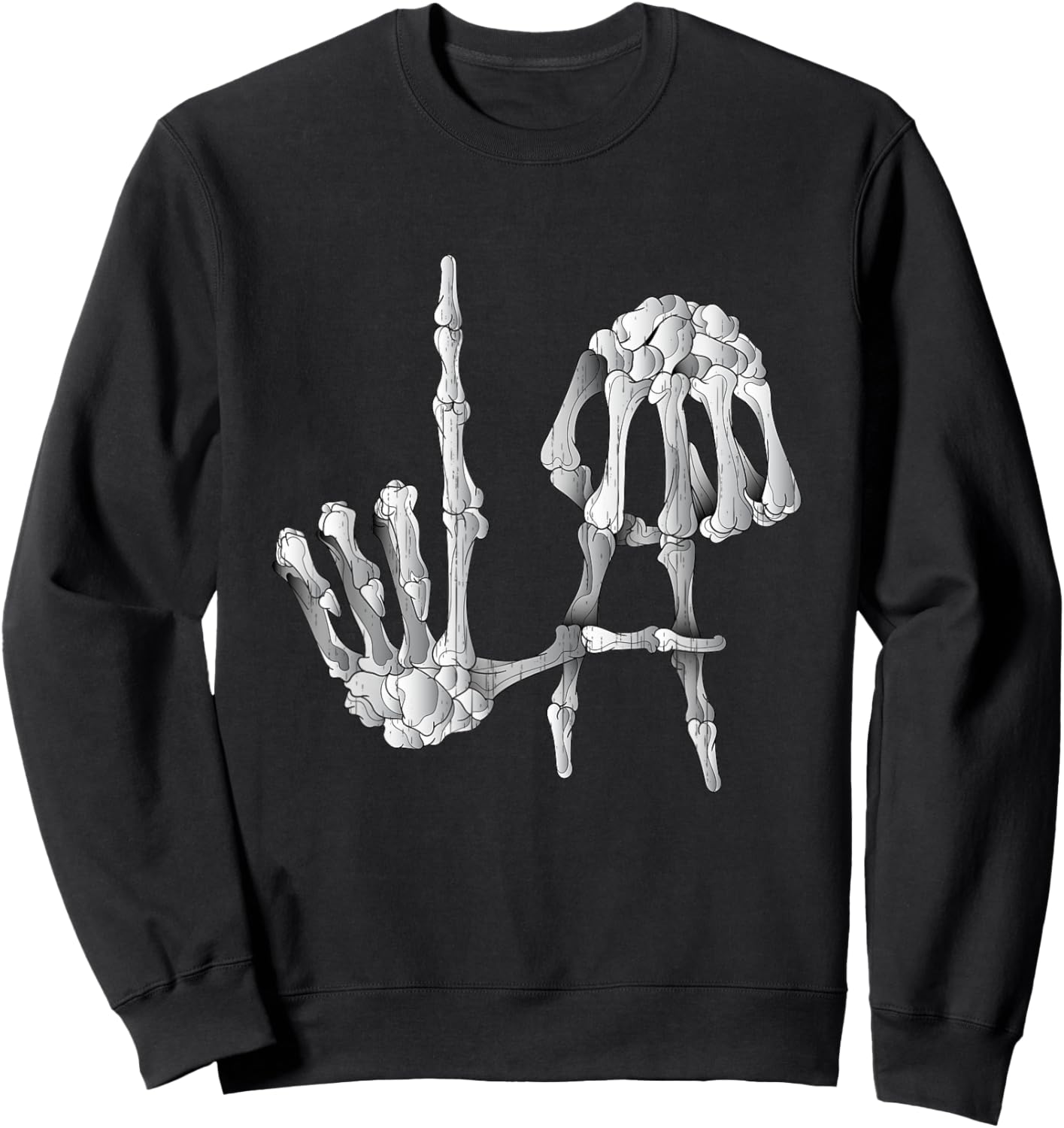 Los Angeles LA Hand Sign Funny Skeleton Halloween Costume Sweatshirt - Sweatshirt | Black