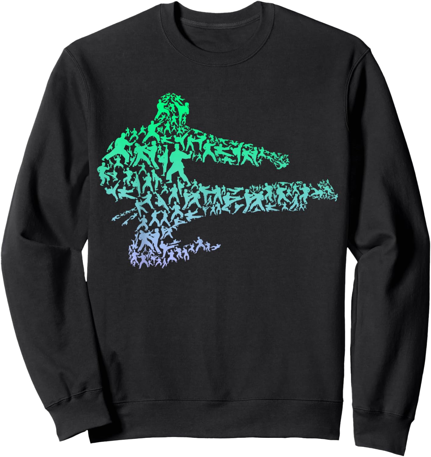 Cool Martial Arts Karate Kick Fighter Graphic Design Karate Sweatshirt - Sweatshirt | Black