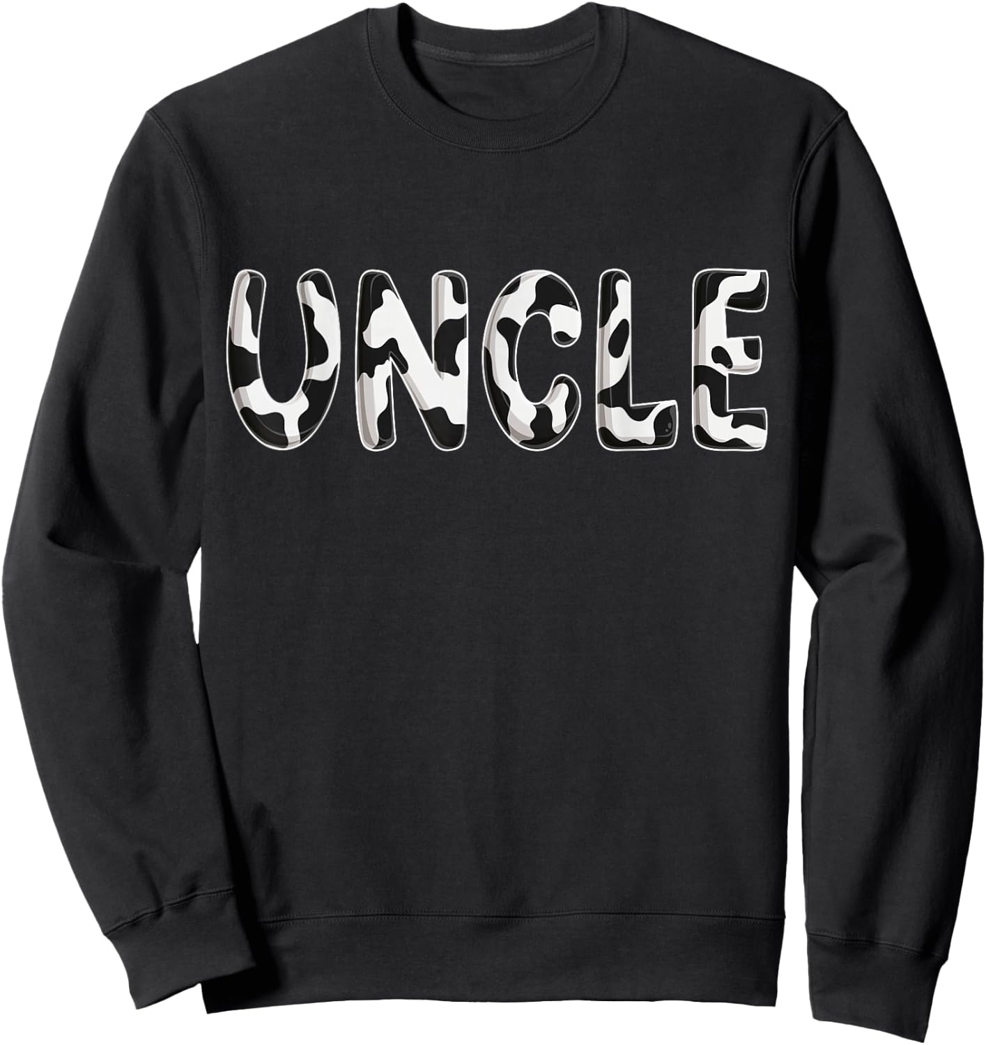 Cow Uncle Birthday Family Matching Fathers Day Boy Girl Men Sweatshirt - Sweatshirt | Black