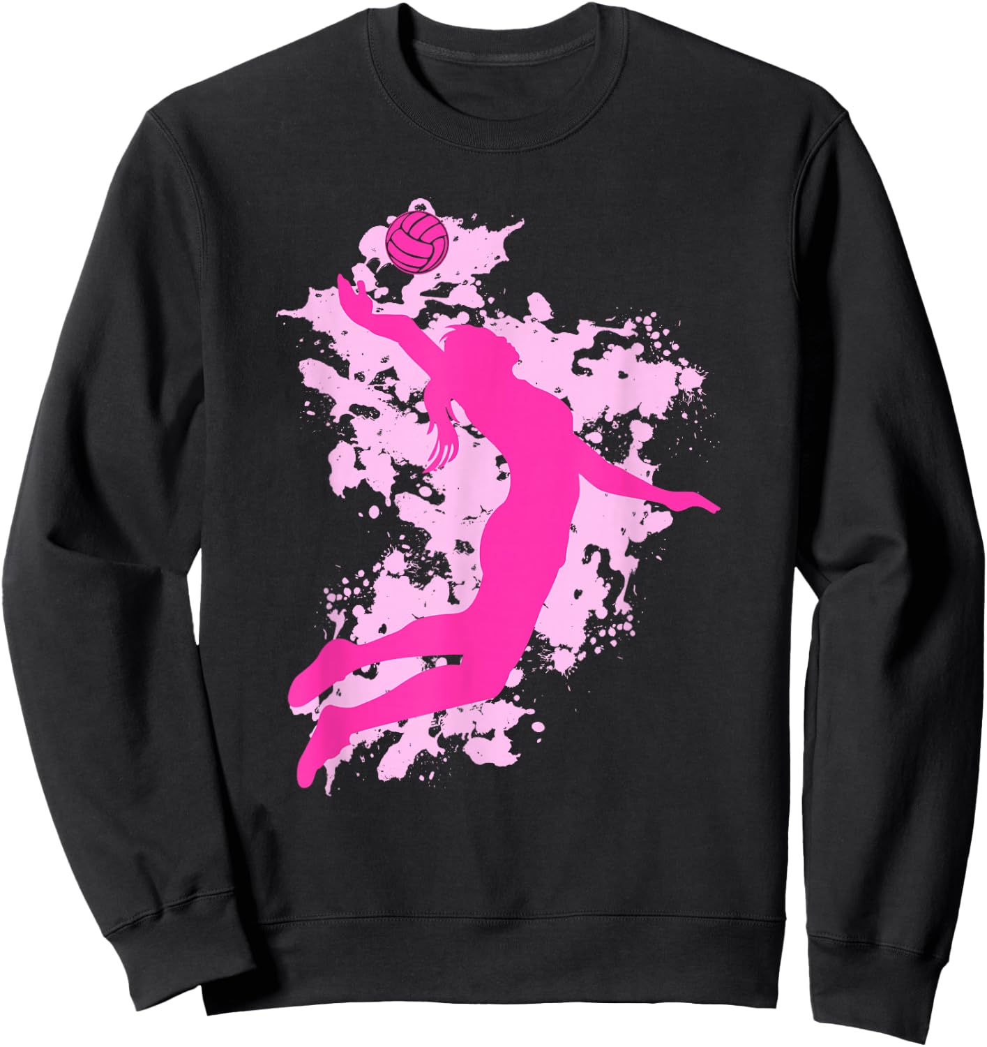 Female Volleyball Player Splash Sweatshirt - Sweatshirt | Black