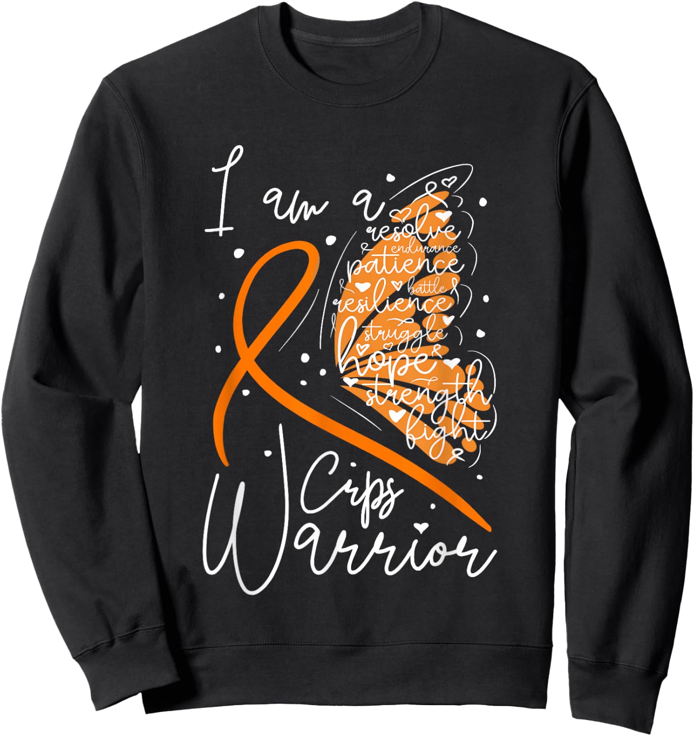 Butterfly CRPS Warrior, CRPS Awareness Sweatshirt - Sweatshirt | Black