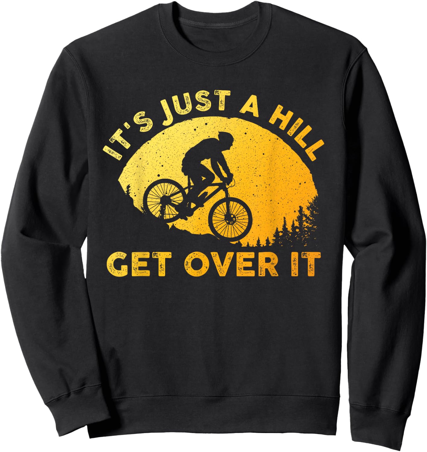 Funny Mountain Biking Art Women Trail Mountain Bike Sweatshirt - Sweatshirt | Black