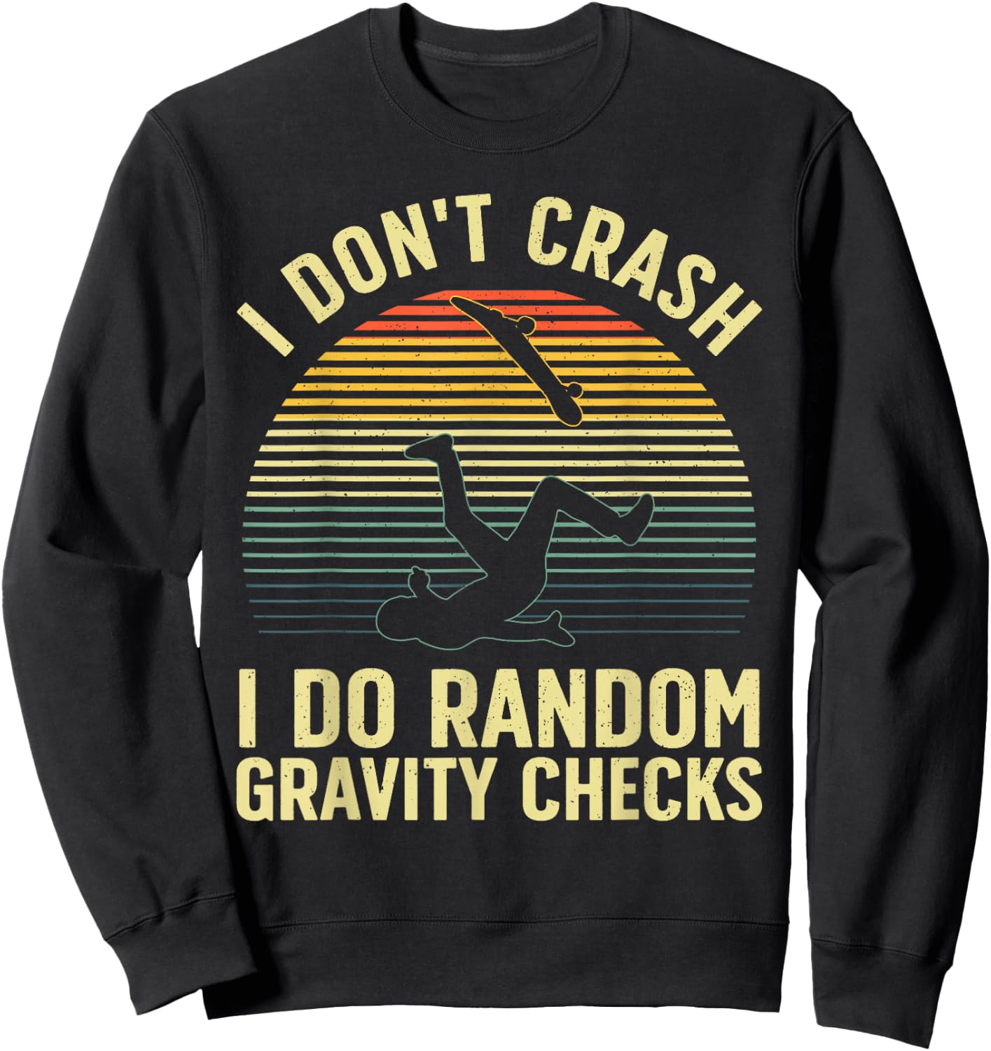 Cool Skateboard Art Women Skateboarder Skate Board Sweatshirt - Sweatshirt | Black