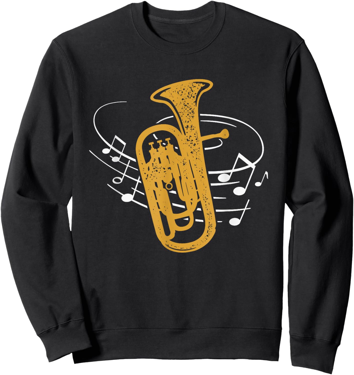 Brass Instrument Orchestra Musician Sheet Music Euphonium Sweatshirt - Sweatshirt | Black