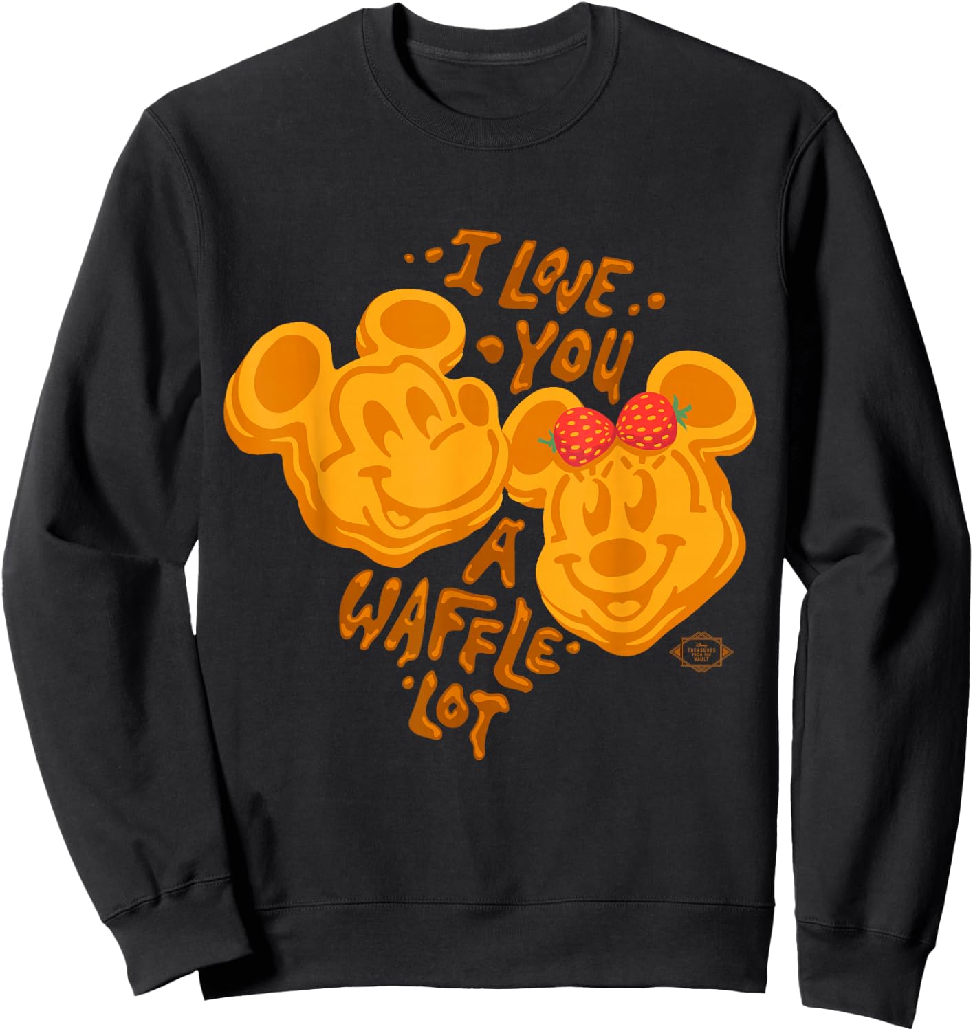 Disney Mickey & Minnie Love You a Waffle Lot Valentine’s Day Sweatshirt - Sweatshirt | Black