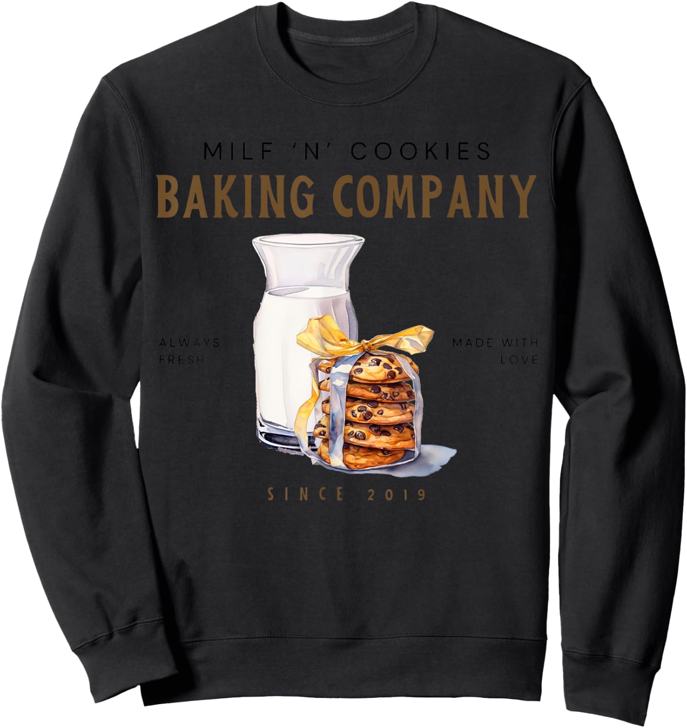 Milf And Cookies Baking Company, Christmas Cookie Baking Sweatshirt - Sweatshirt | Black