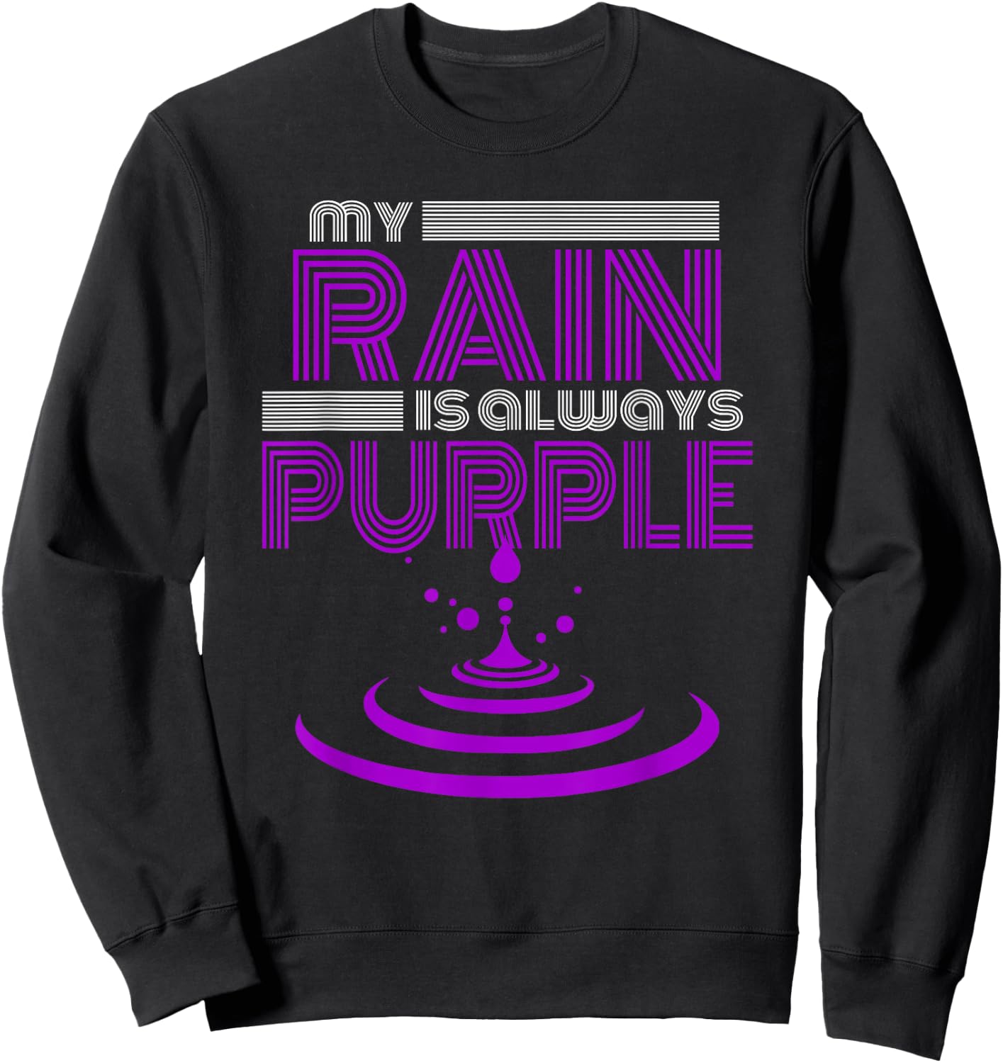Rain Purple Umbrella For Violet Favorite Color Sweatshirt - Sweatshirt | Black