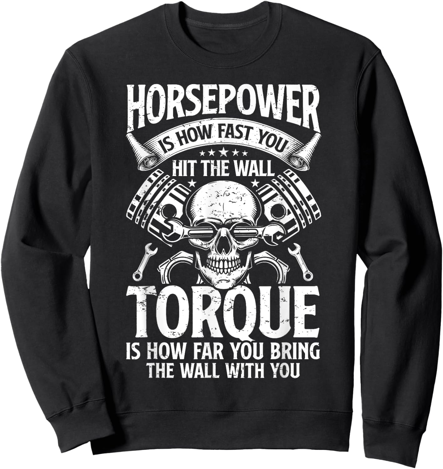 Horsepower Torque Definition Funny Car Auto Mechanic Dad Men Sweatshirt - Sweatshirt | Black
