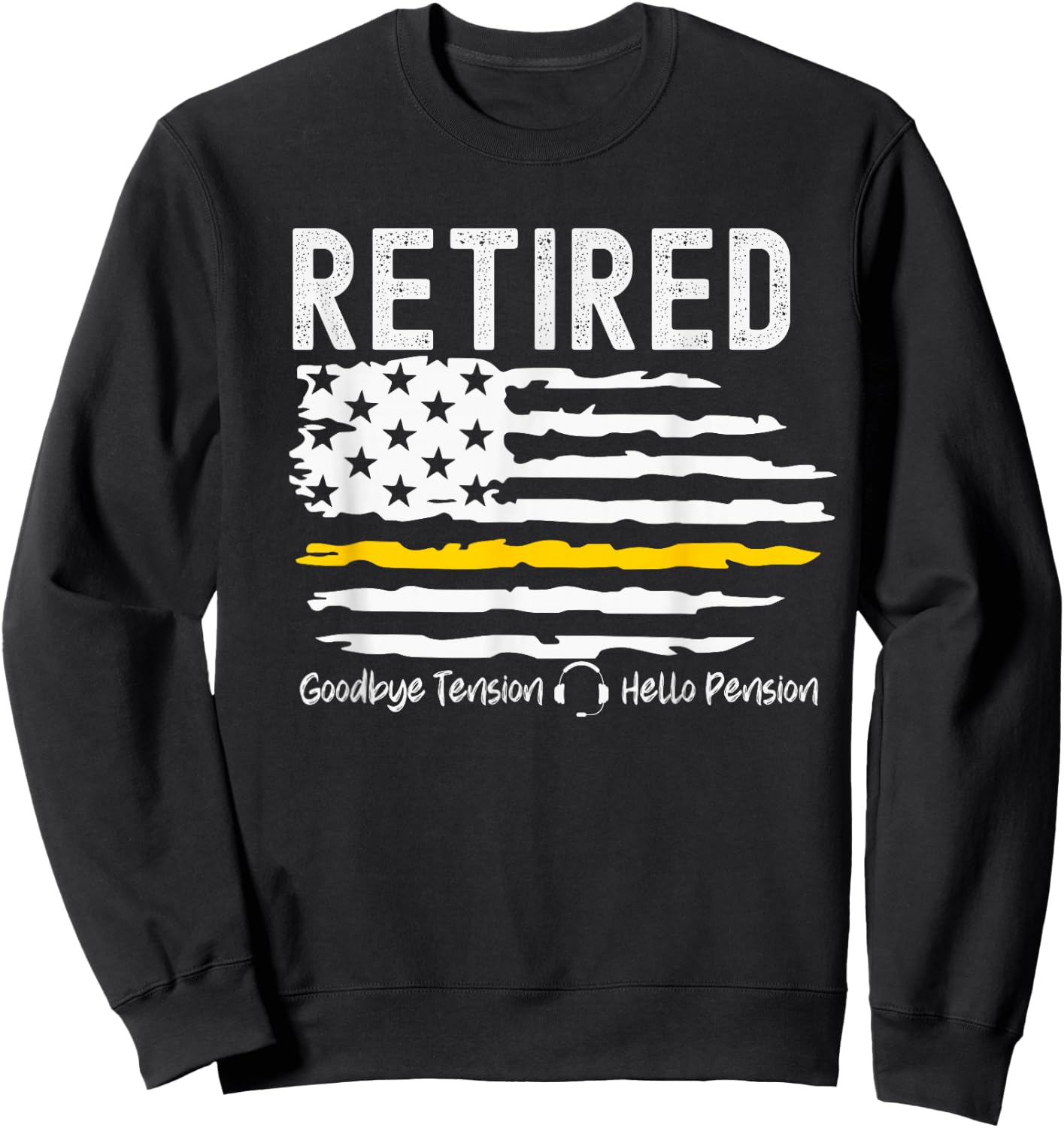 911 Retired Dispatcher Gift Thin Gold Line Dispatch Life Sweatshirt - Sweatshirt | Black