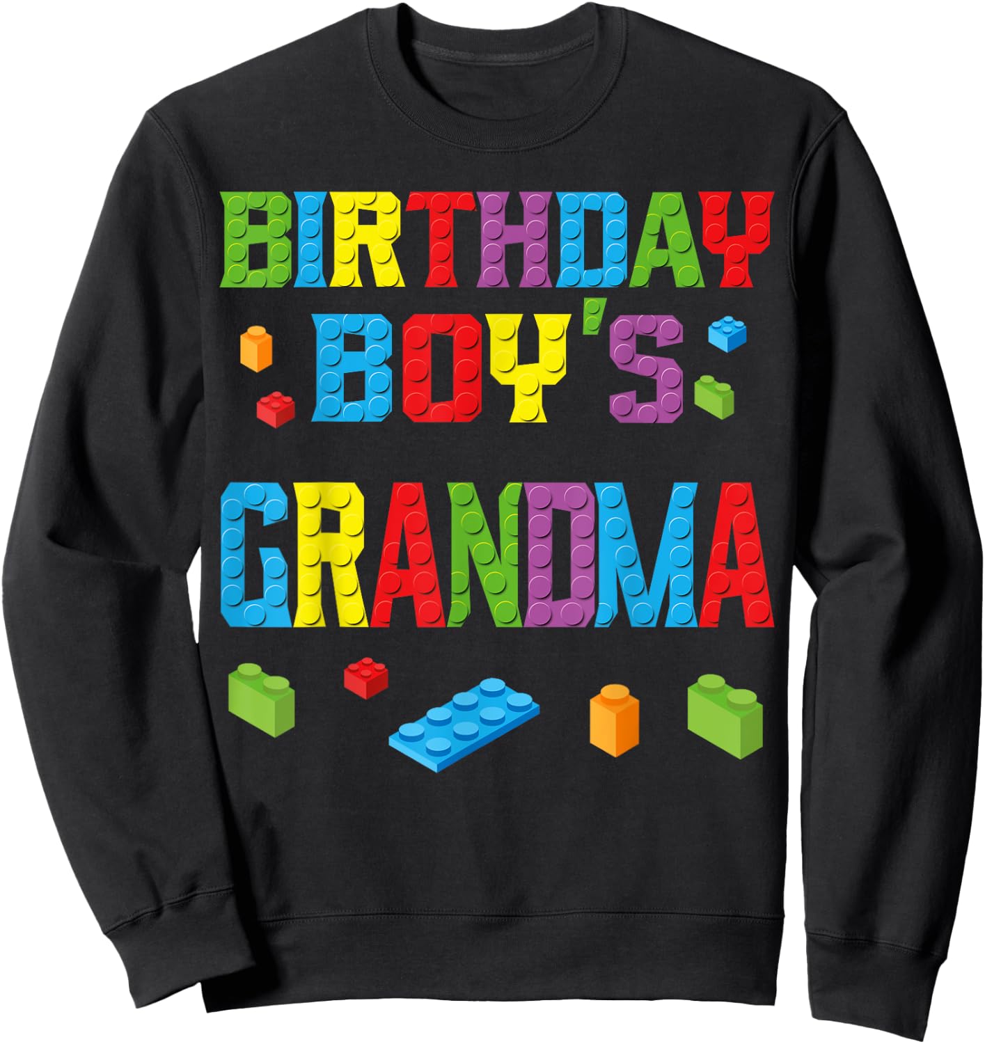 Master Builder Birthday Boy's Grandma Building Bricks Blocks Sweatshirt - Sweatshirt | Black