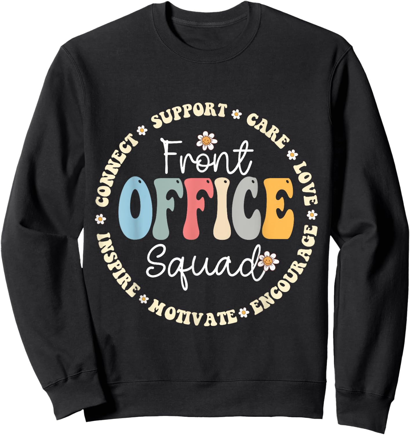 Retro School Secretary Admin Appreciation Front Office Squad Sweatshirt - Sweatshirt | Black
