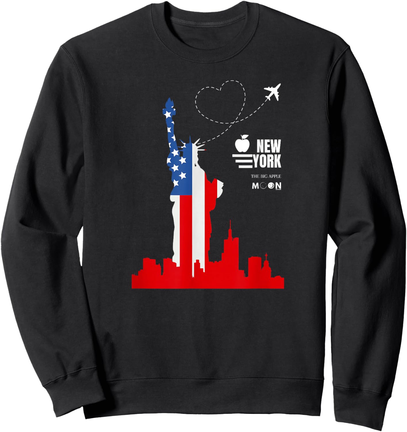 New York City Graphics I Love NY NYC Statue of Liberty Sweatshirt - Sweatshirt | Black