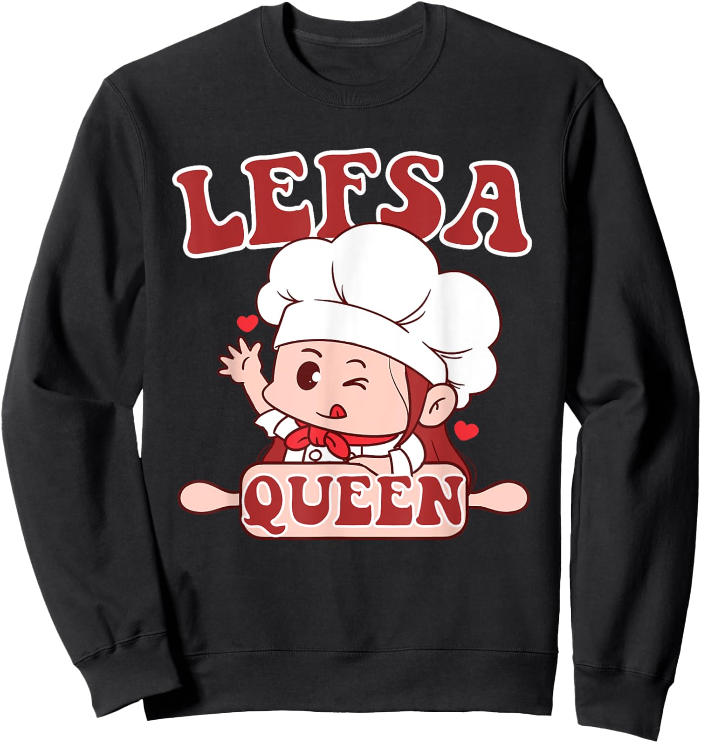 Lefsa Queen Norwegian Potato Flatbread Sweatshirt - Sweatshirt | Black