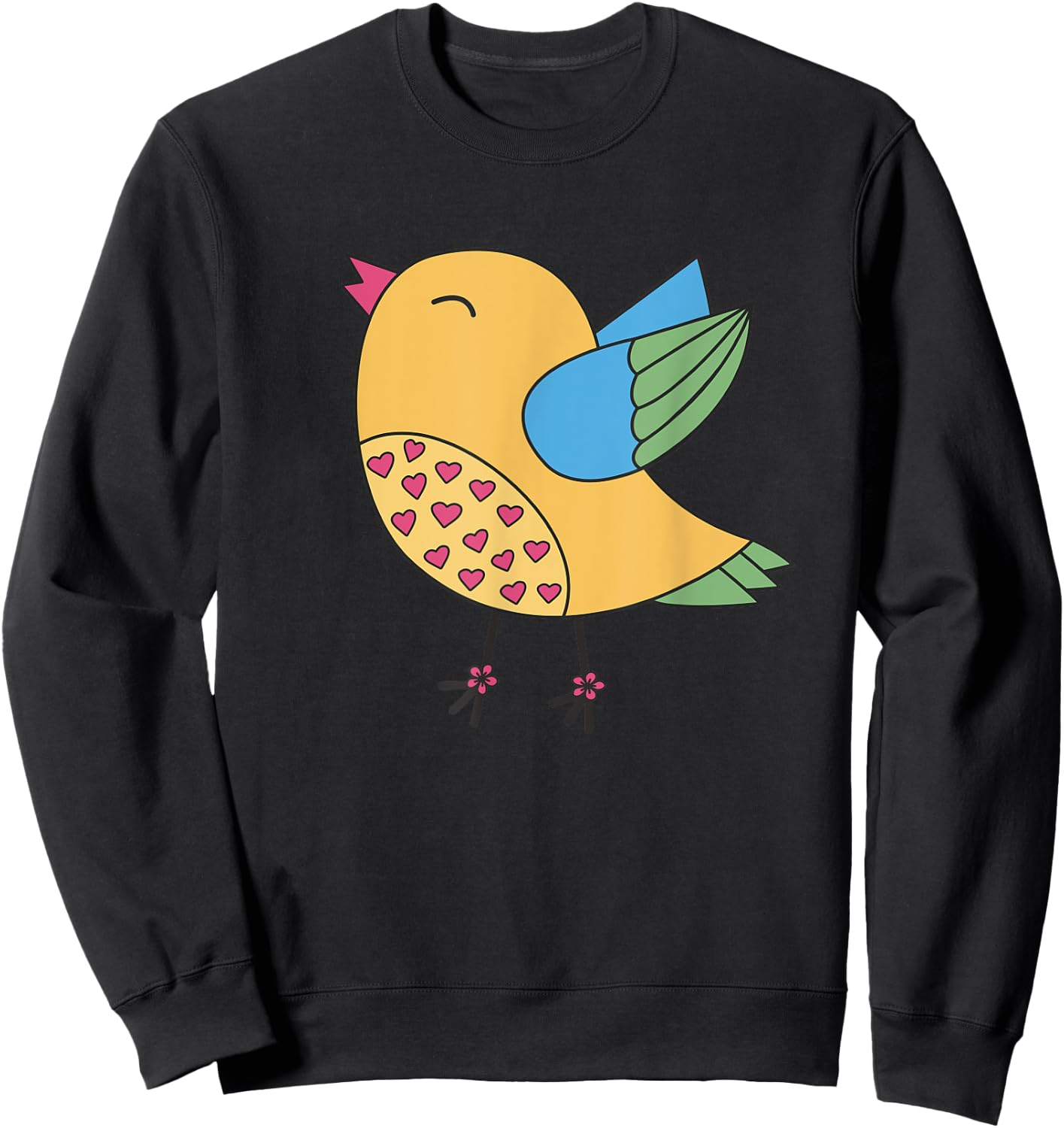 Cute Happy Yellow Bird Lover Gift Toddler Kids Youth Sweatshirt - Sweatshirt | Black