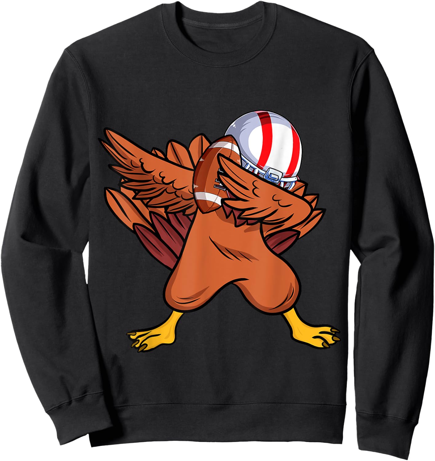 Dabbing Football Player Boys Men dabbing turkey thanksgiving Sweatshirt - Sweatshirt | Black
