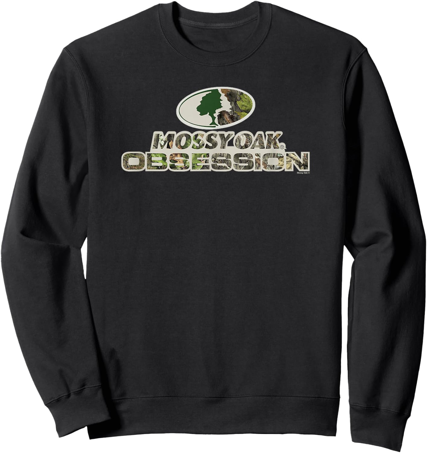 Mossy Oak Obsession Camouflage Classic Outdoors Logo Sweatshirt - Sweatshirt | Black