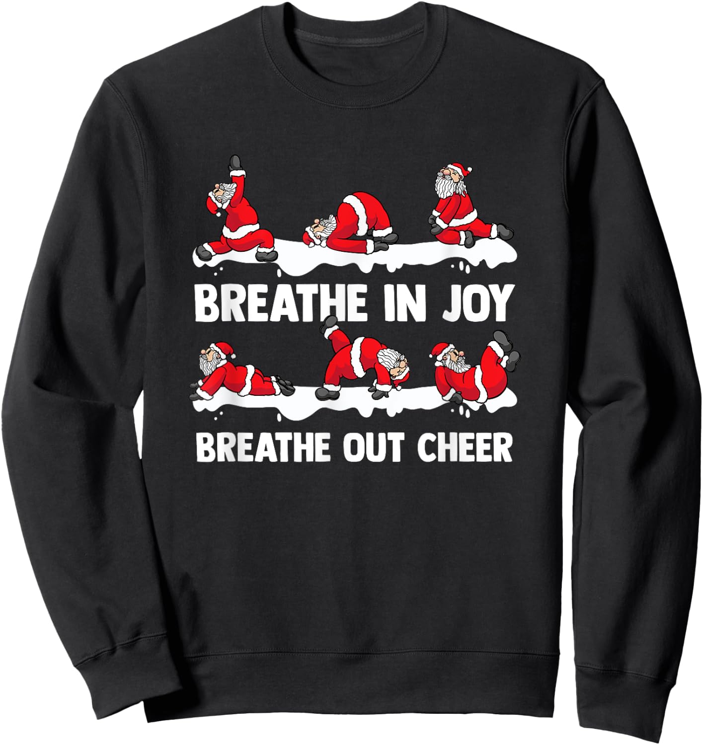 Yoga Practitioner Namasleigh Xmas Meditation Christmas Yoga Sweatshirt - Sweatshirt | Black