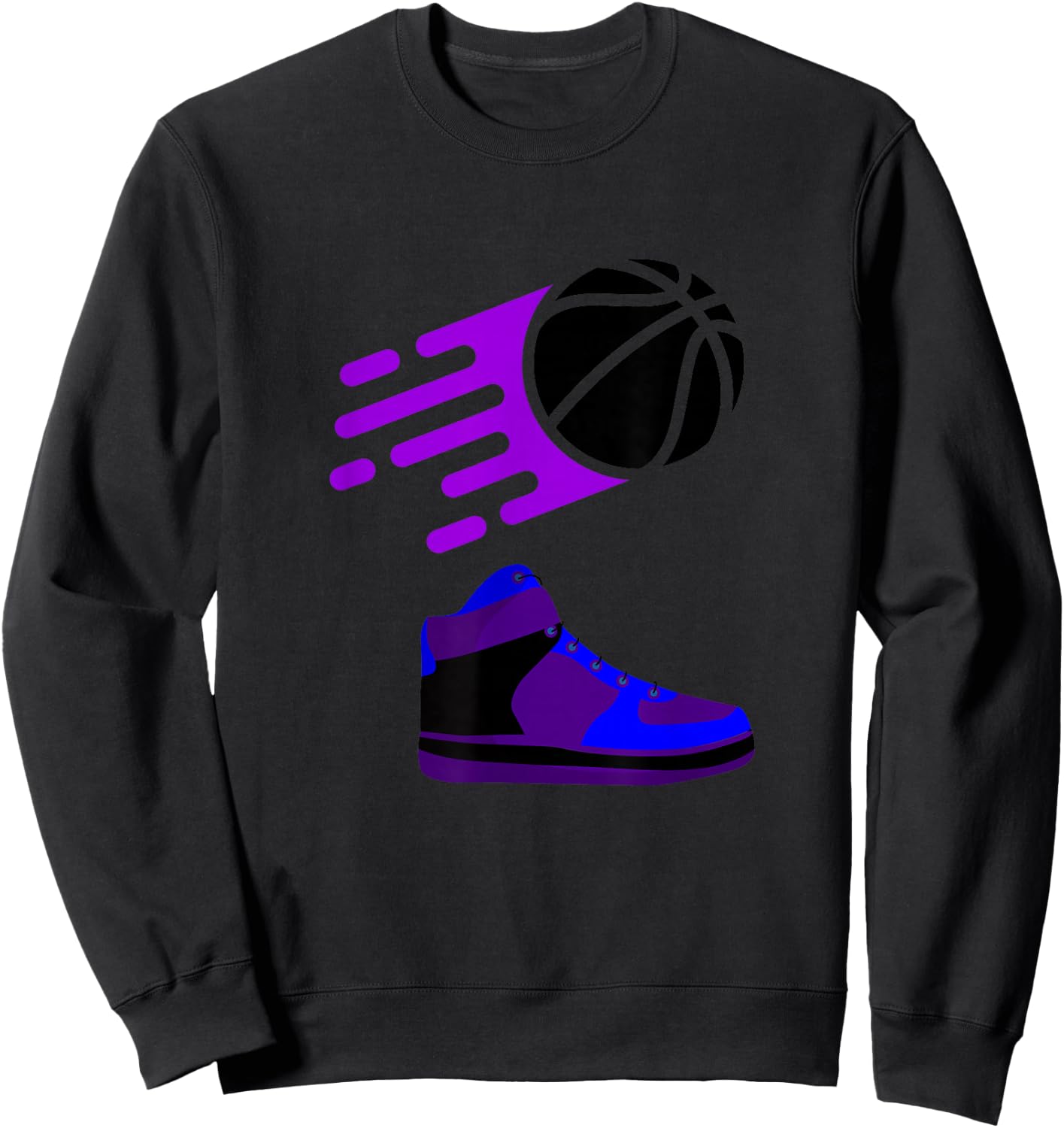 Purple Basketball Sneaker Sweatshirt - Sweatshirt | Black