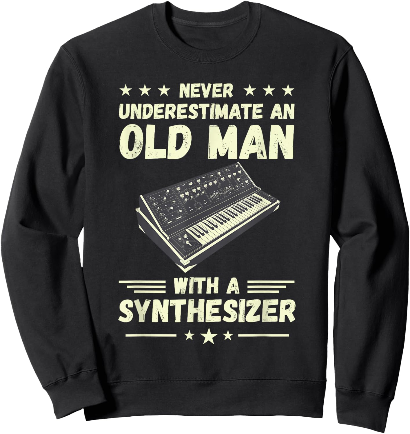 Synthesizer Never Underestimate An Old Man Modular Synth Sweatshirt - Sweatshirt | Black