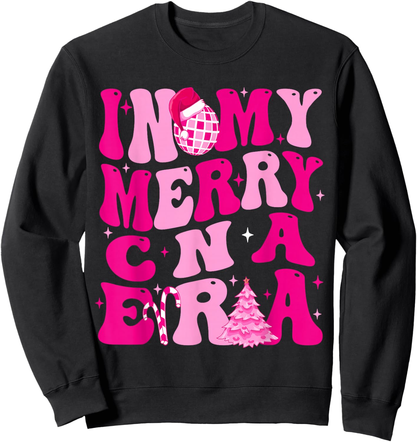 In My Merry CNA Era Christmas Retro Sweatshirt - Sweatshirt | Black