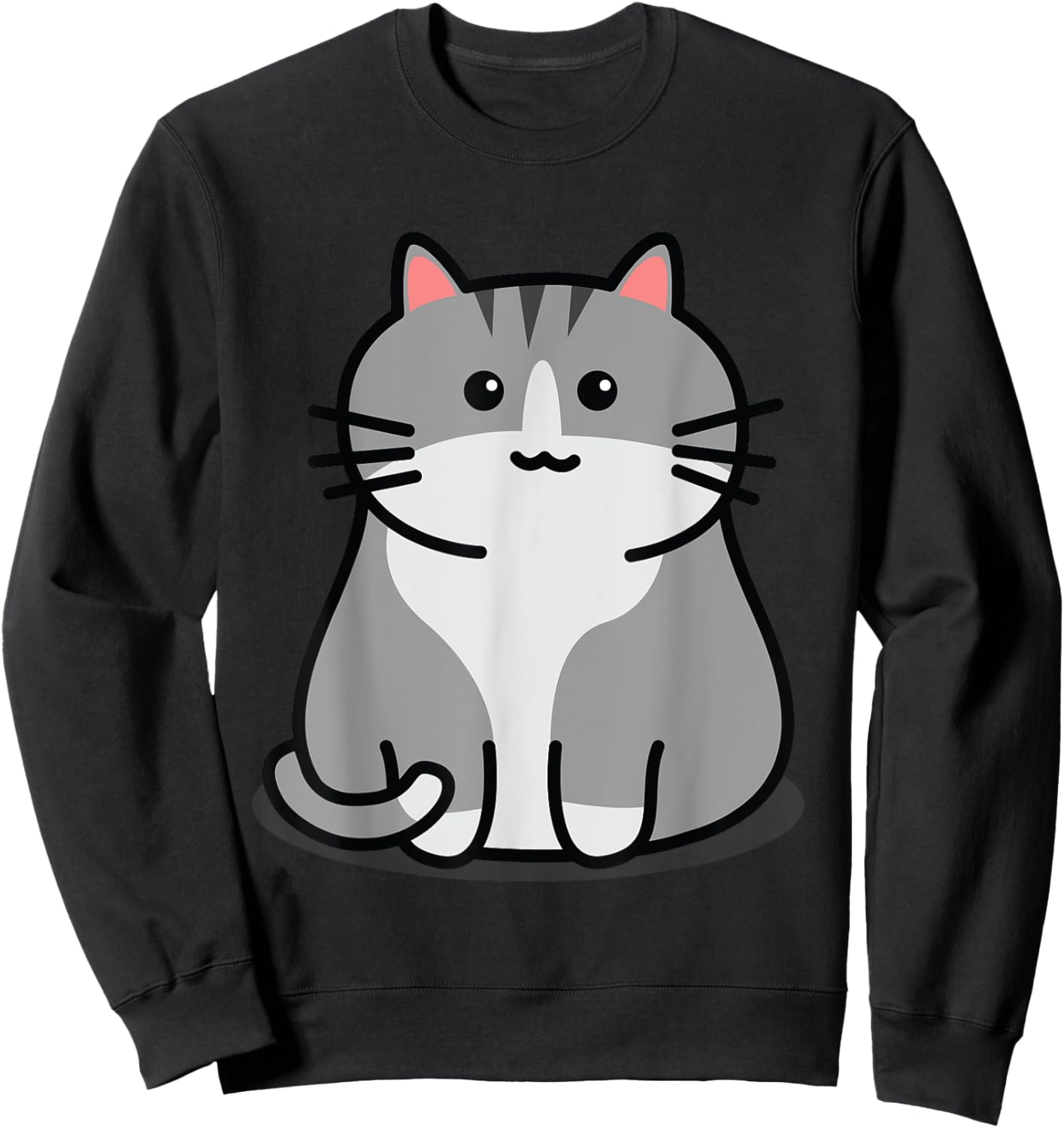 Cute Grey Tabby Cat Feline Companion Tabby Cats Sweatshirt - Sweatshirt | Black