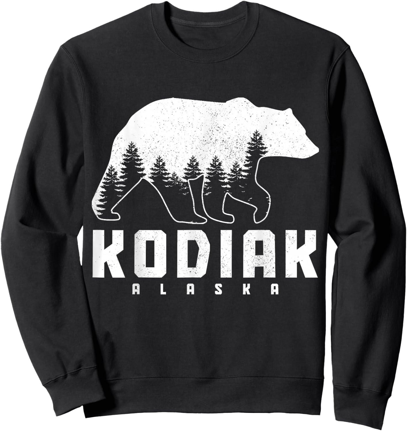 Kodiak Alaska Bear Grizzly Pride Outdoor Nature Vintage Sweatshirt - Sweatshirt | Black