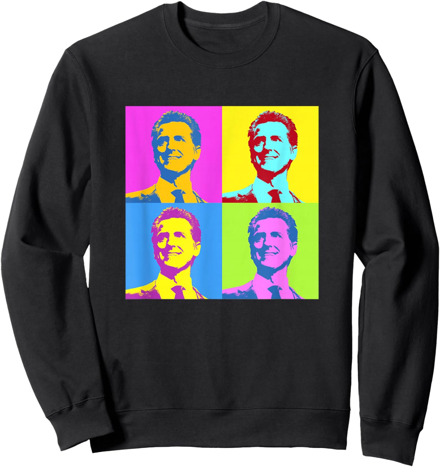 Gavin Newsom Retro Vintage Pop Art Sweatshirt - Sweatshirt | Black
