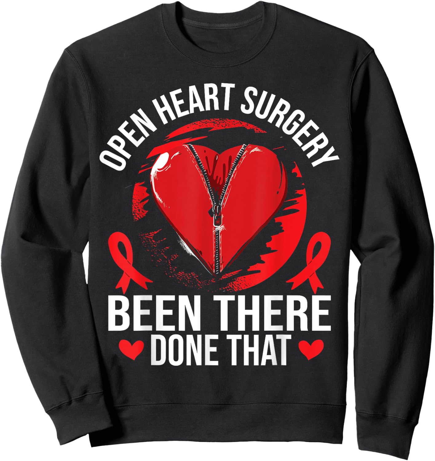 Open Heart Surgery Recovery Sweatshirt - Sweatshirt | Black