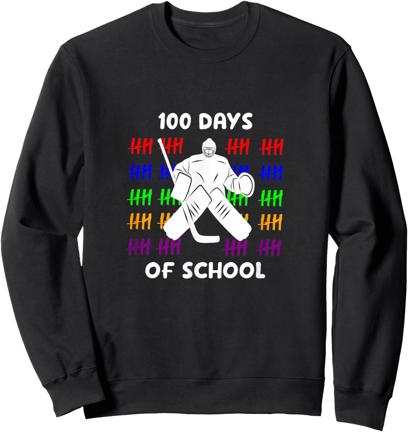 Hockey 100 days of school for Hockey players Sweatshirt - Sweatshirt | Black