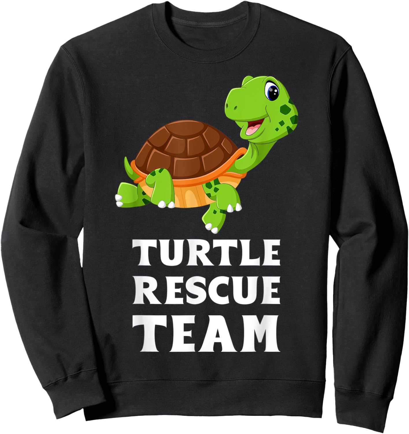 Turtle Rescue Team Cute Pet Tortoise Sweatshirt - Sweatshirt | Black