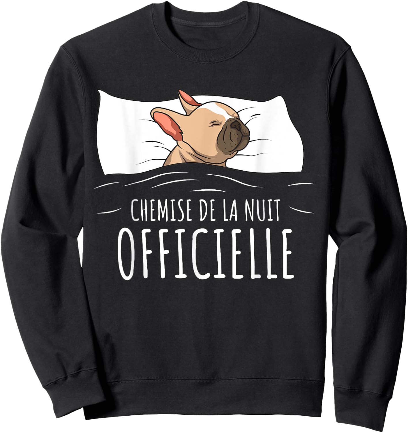 Official French Bulldog Nightshirt Pyjamas Women Kids Sweatshirt - Sweatshirt | Black