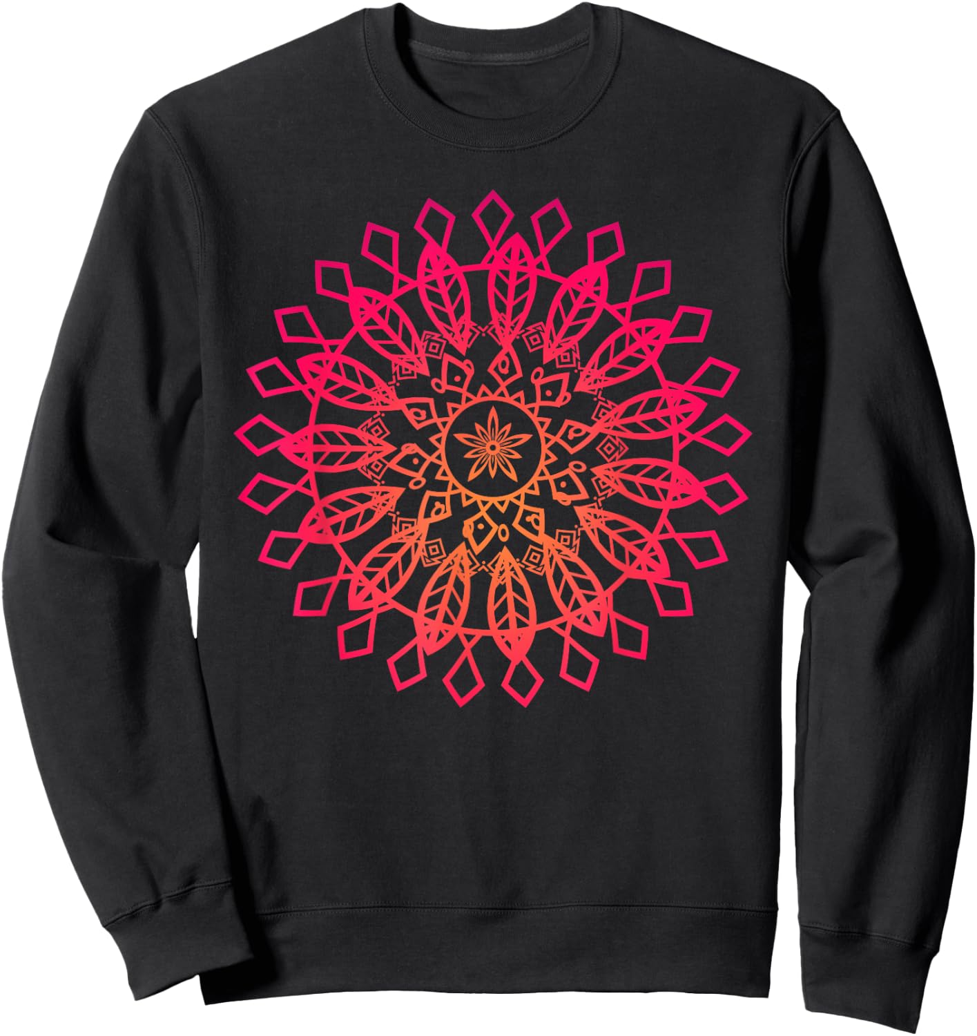 Sacred Geometry Mandala Design Art Lover Spiritual Graphic Sweatshirt - Sweatshirt | Black