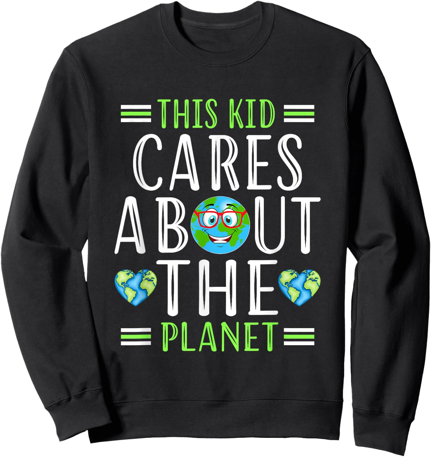 recycle This Kid Cares Planet Save World Hour Earth Day Sweatshirt - Sweatshirt | Black