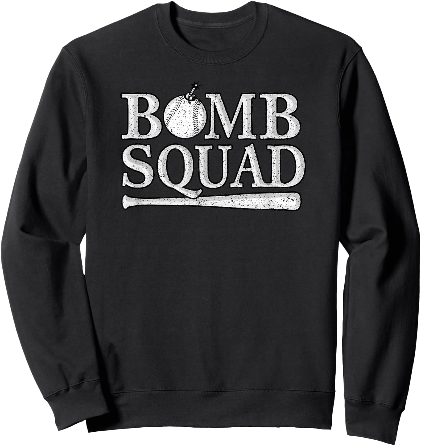 Vintage Bomb Squad Dinger Home Run Baseball Softball Hitting Sweatshirt - Sweatshirt | Black