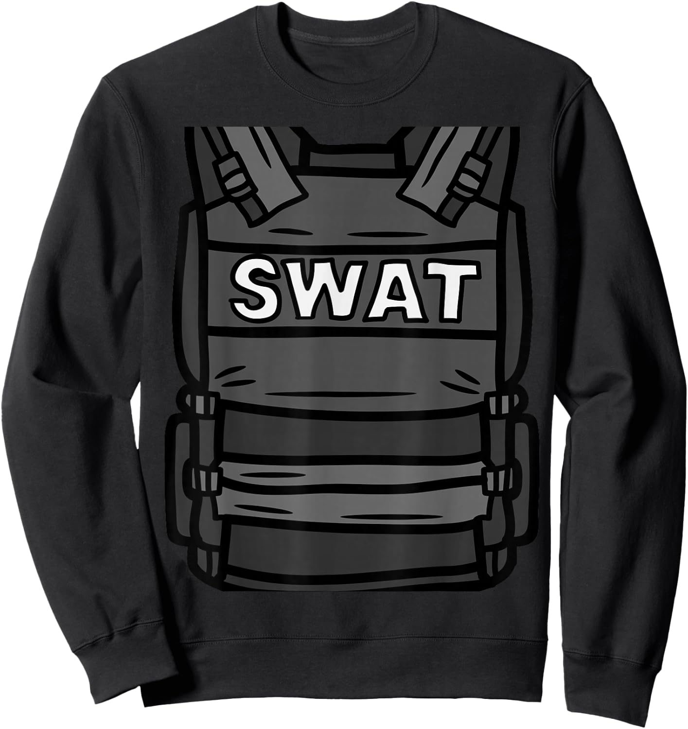 Fantabulous Acc SWAT Vest Police Uniform Halloween Costume Funny Sweatshirt - Sweatshirt | Black
