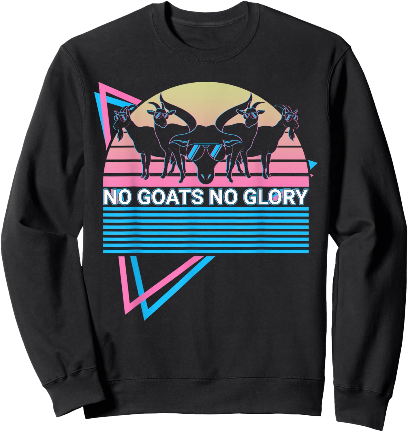 Funny Goat Retro No Goats No Glory Sweatshirt - Sweatshirt | Black