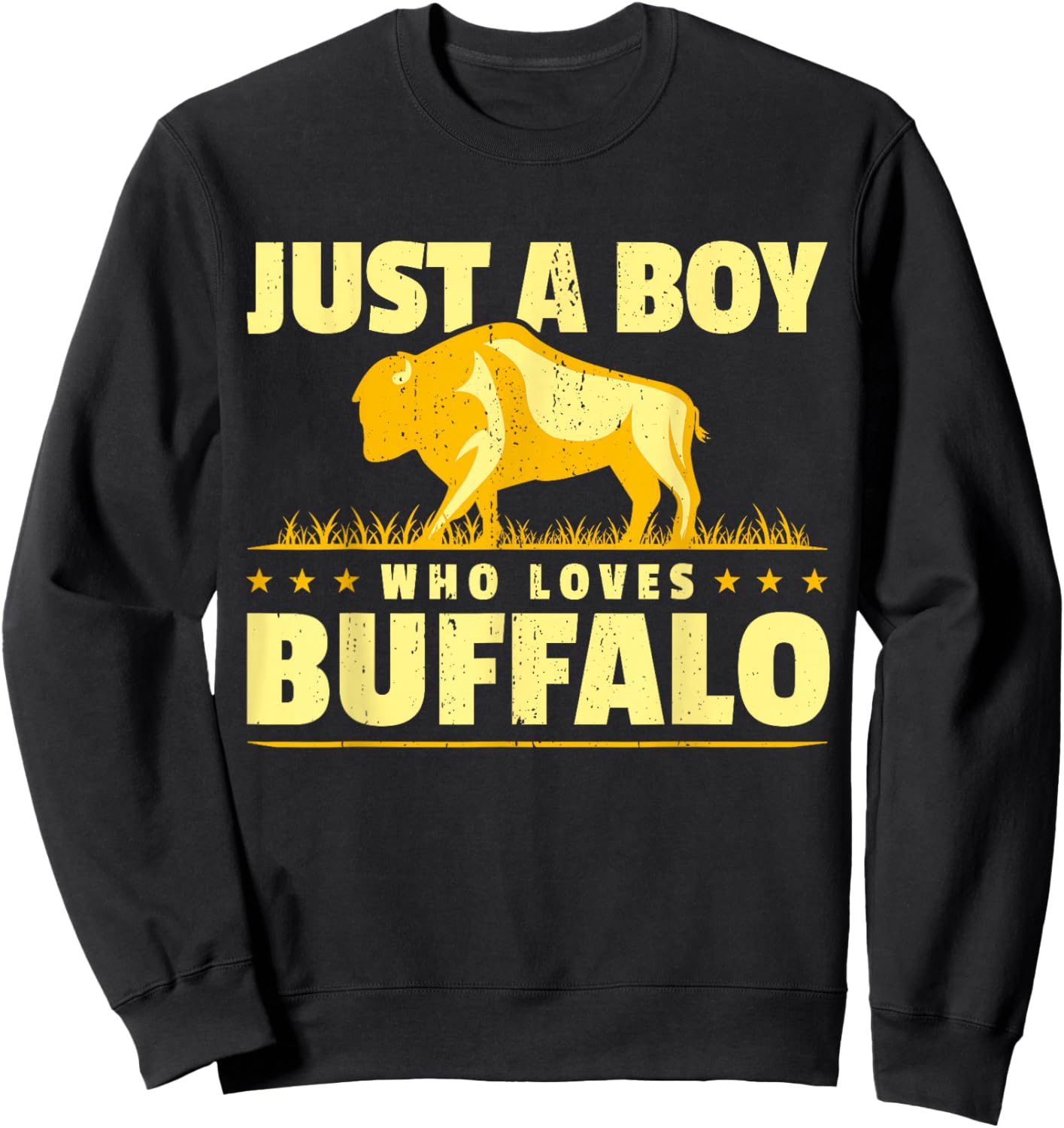 Boy Who Loves Buffalo I Men Buffalo I Son Buffalo Sweatshirt - Sweatshirt | Black
