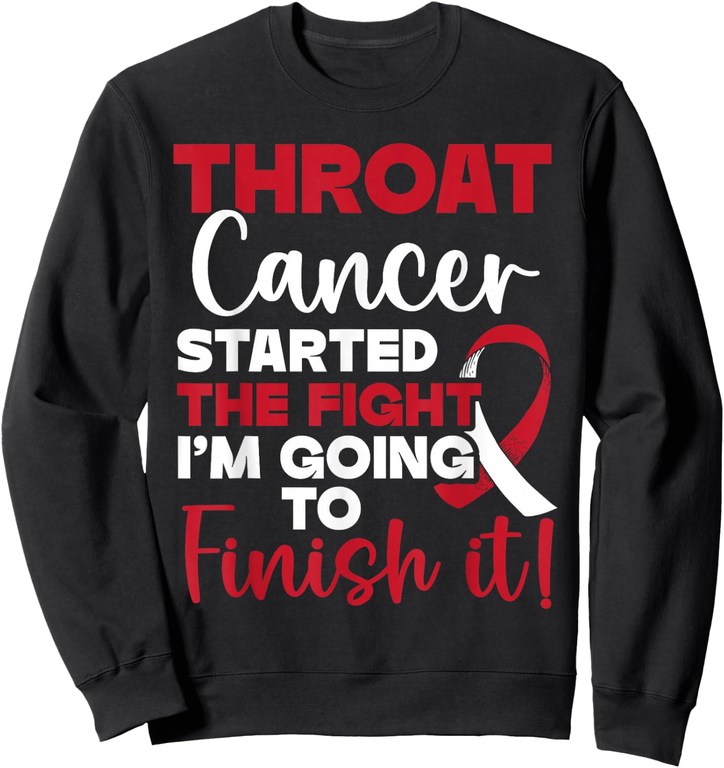 Head and Neck Cancer Awareness SteMi Apparel Throat Cancer Awareness - -Adults, Black, Small, Short Sleeve Sweatshirt - Sweatshirt | Black
