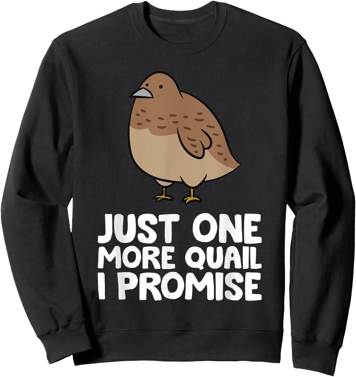 Just One More Quail I Promise Funny Quail Breeder Sweatshirt - Sweatshirt | Black