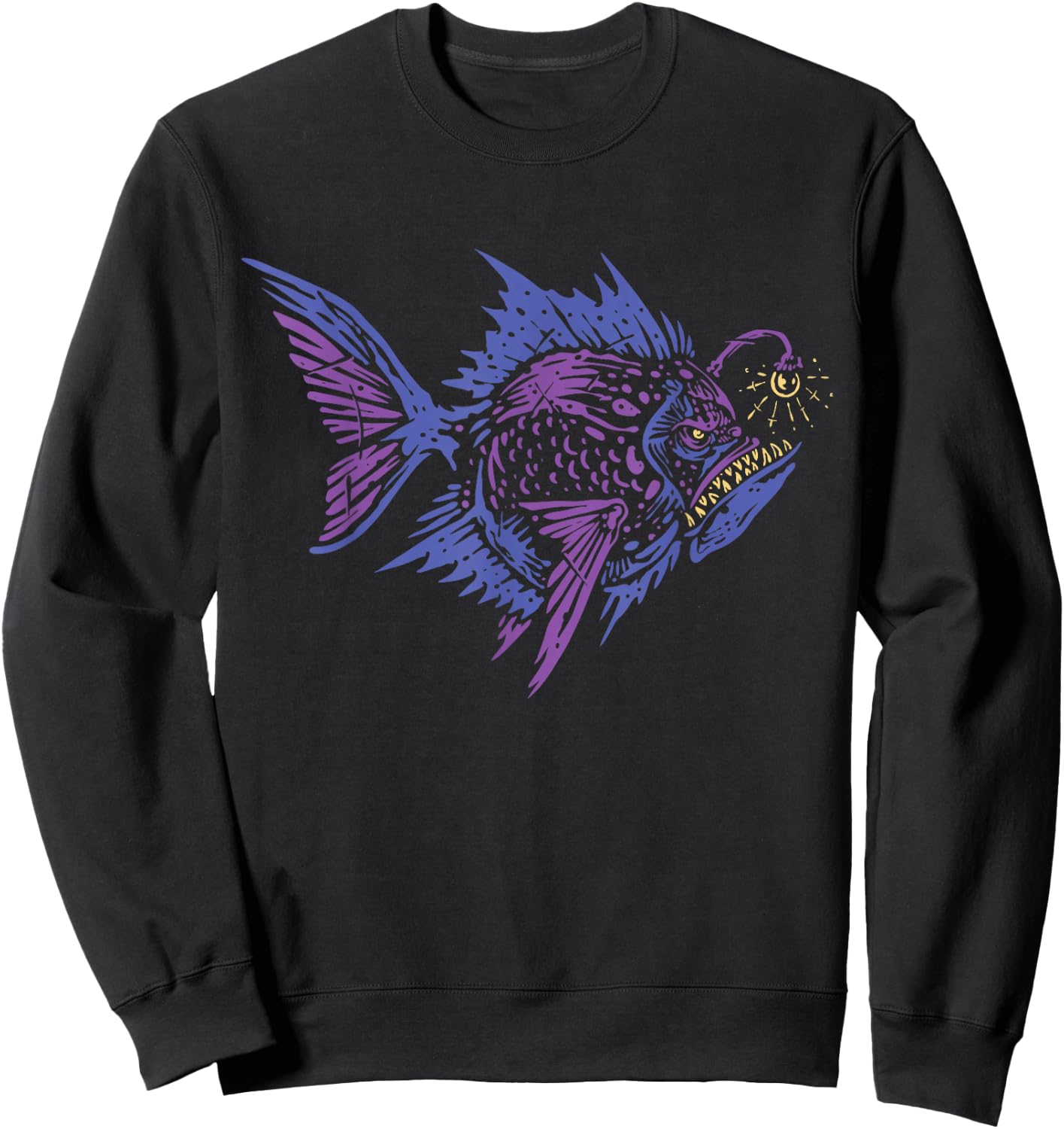Anglerfish Deep Sea Creatures Sea Monster Angler Fish Sweatshirt - Sweatshirt | Black
