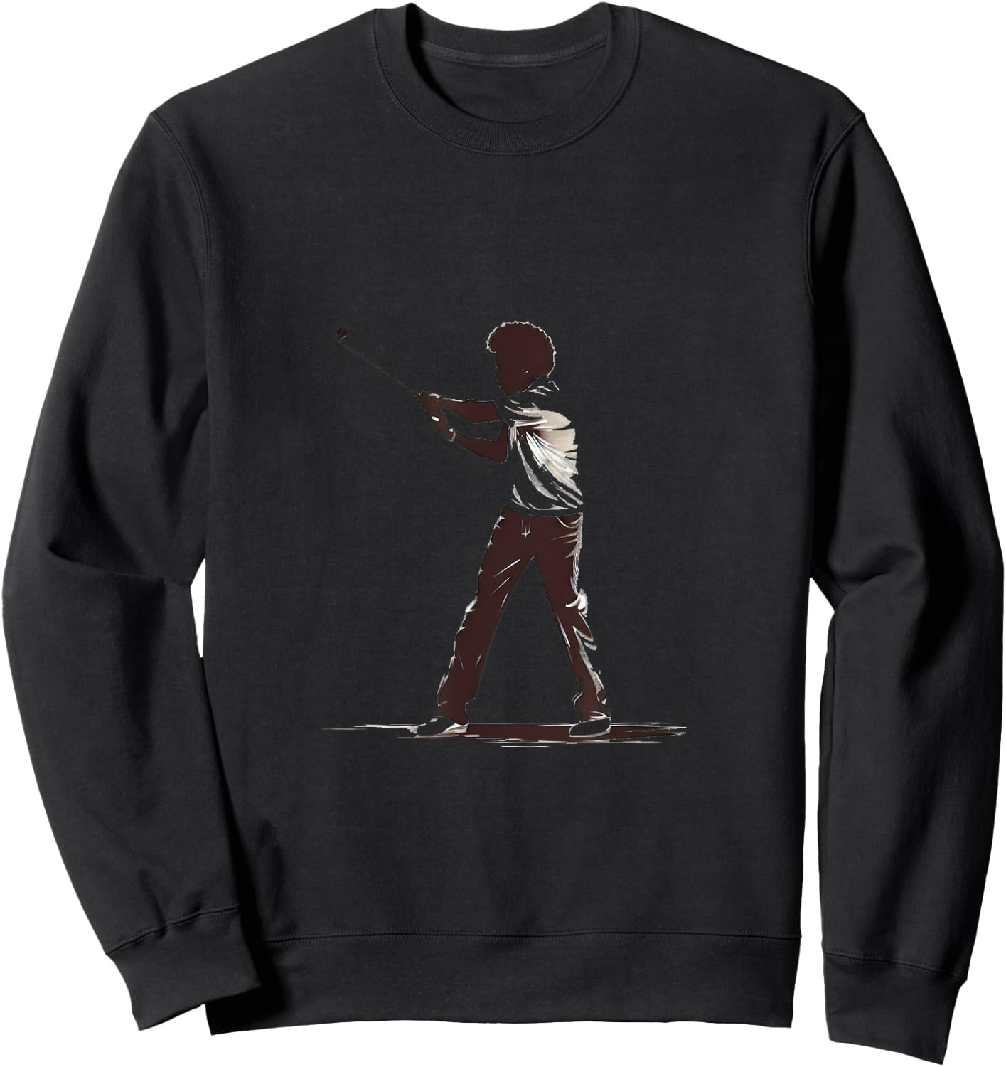 Golfer Afro Man Golf Player African American Golfing Men Sweatshirt - Sweatshirt | Black