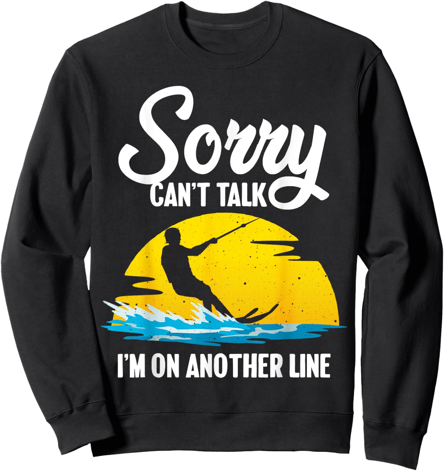 Funny Water Ski Designs Women Water Skier Athletes Sweatshirt - Sweatshirt | Black
