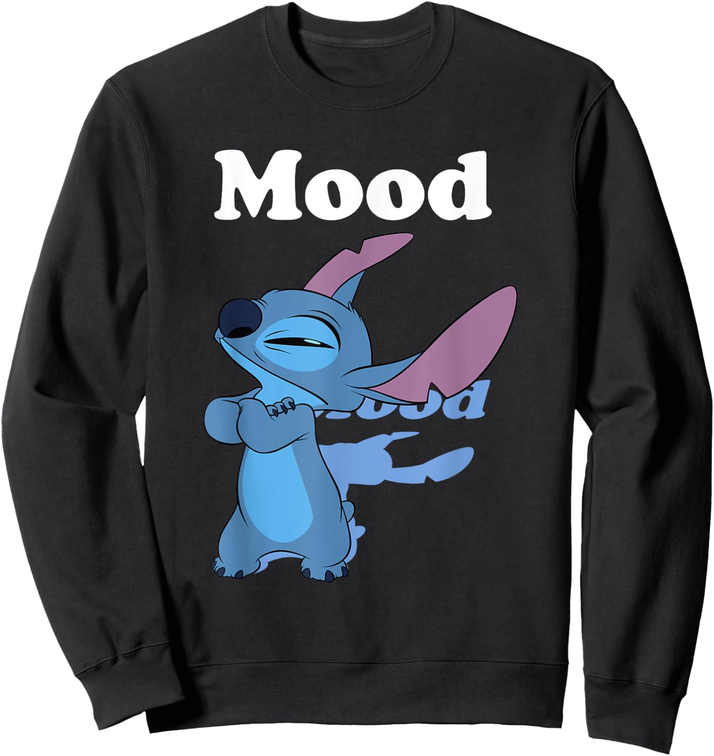 Disney Lilo & Stitch Angry Mood Shadowed Portrait Sweatshirt - Sweatshirt | Black